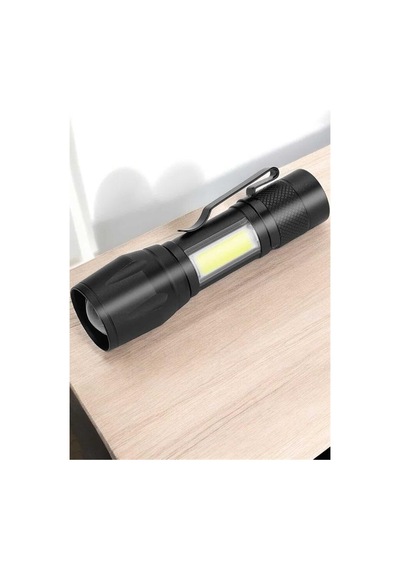 Northcity El Feneri Led Usb Şarjlı Zoom Mini - 4 Modlu Su Geçirmez Işık Açık Gri