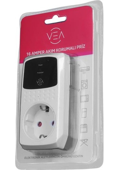 Vea Ve-25532 16a 4000w Tekli Akım Korumalı Priz Aşırı Yüksek Gerilim 0