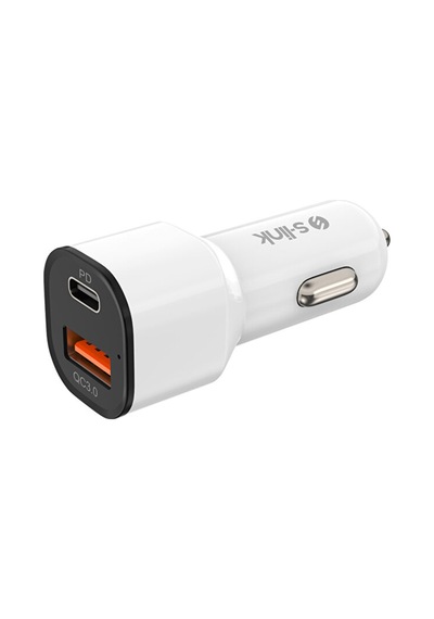 S-link Sl-ec38pd Typec To Typec Kablolu 38w Pd+usb Qc3.0 Beyaz Araç Şarj Cihazı