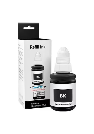 Cgı-490b - Siyah Dye Şişeli 790 - 190 - Uyumlu Mürekkep 135ml Canon