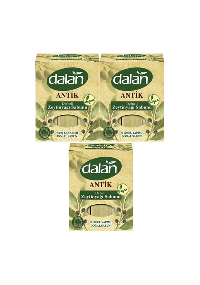 Dalan Antik Vegan El Yapımı Doğal Katı Defneli Zeytinyağı Sabunu 3 x 900 G