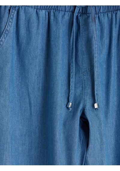 Lcwaıkıkı Classic Mavi Beli Lastikli Carrot Fit Kadın Jean Pantolon