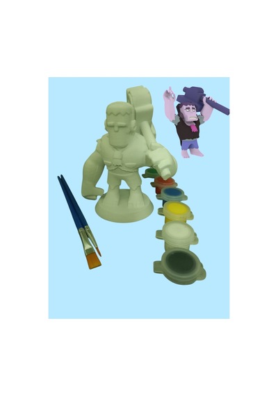 3d Brawl Stars Frank Figür Boyama Seti - Kendin Boya Hobi Ve Etkinlik Seti - Akrilik Boya + 2 Fırça