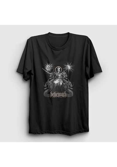 Presmono Unisex Queen Behemoth T-shirt Siyah