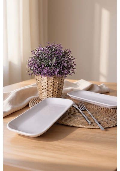 Keramika Beyaz Pergamon Kayık Tabak 26 Cm 2 Adet 006