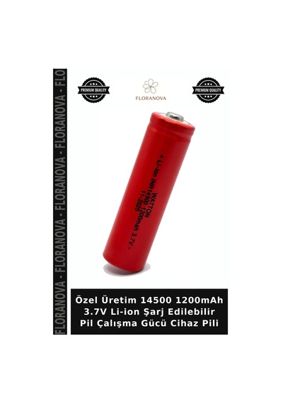 Özel Üretim 14500 1200mah 3.7v Li-ion Şarj Edilebilir Pil Çalışma Gücü Cihaz Pili