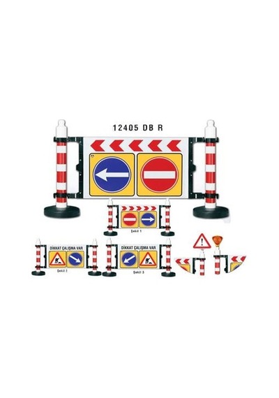 Dubalı Uyarı Levhalı Bariyer 181 X 120 Cm Sağ Yön - Dikkat