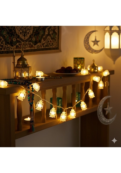 Led Işık Ramazan Temalı Pilli Sarkıt Gün Işığı 20'li Dekoratif Aydınlatma Diğer
