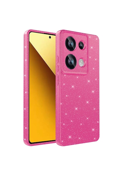 Kilifone - Xiaomi Uyumlu Redmi Note 13 Pro 4g - Kılıf Simli Kamera Korumalı Koton Kapak - Pembe Koyu