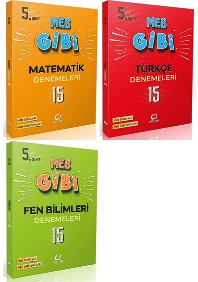 Oksijen 5. Sınıf Matematik + Türkçe + Fen Lgs Gibi Branş Denemeleri Seti 3 Kitap