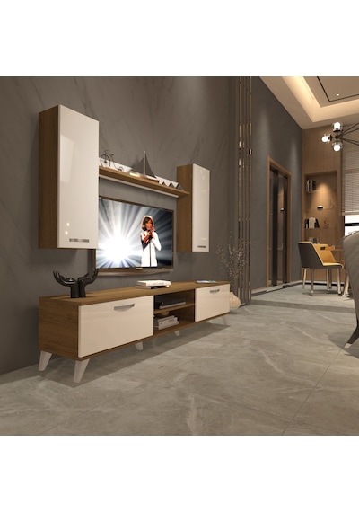 Decoraktiv Eko 5d Mdf Dvd Retro Tv Ünitesi Tv Sehpası Pera - Beyaz