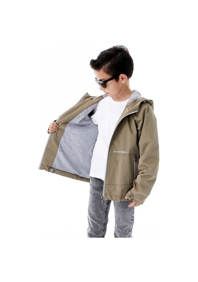 Benitto Kids Erkek Çocuk Kapüşonlu Mevsimlik Yağmurluk 51366 Kahve