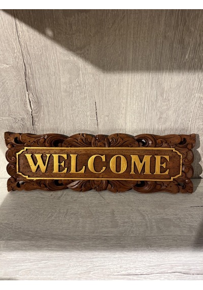 Ahşap Welcome Duvar Yazısı - 35 Cm
