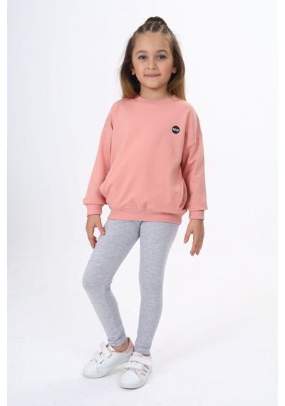 Toontoy Kids Toontoy Kız Çocuk 2'li Takım Baskılı Bisiklet Yaka Düşük Omuz Cepli Sweatshirt & Basic Düz Tayt Mercan Toontoy Kids Toontoy Kız Çocuk 2'li Takım Baskılı Bisiklet Yaka Düşük Omuz Cepli Sweatshirt & Basic Düz Tayt Mercan
