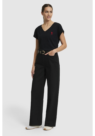 U.s. Polo Assn. Kadın Siyah Tişört Basic 50323541-vr046