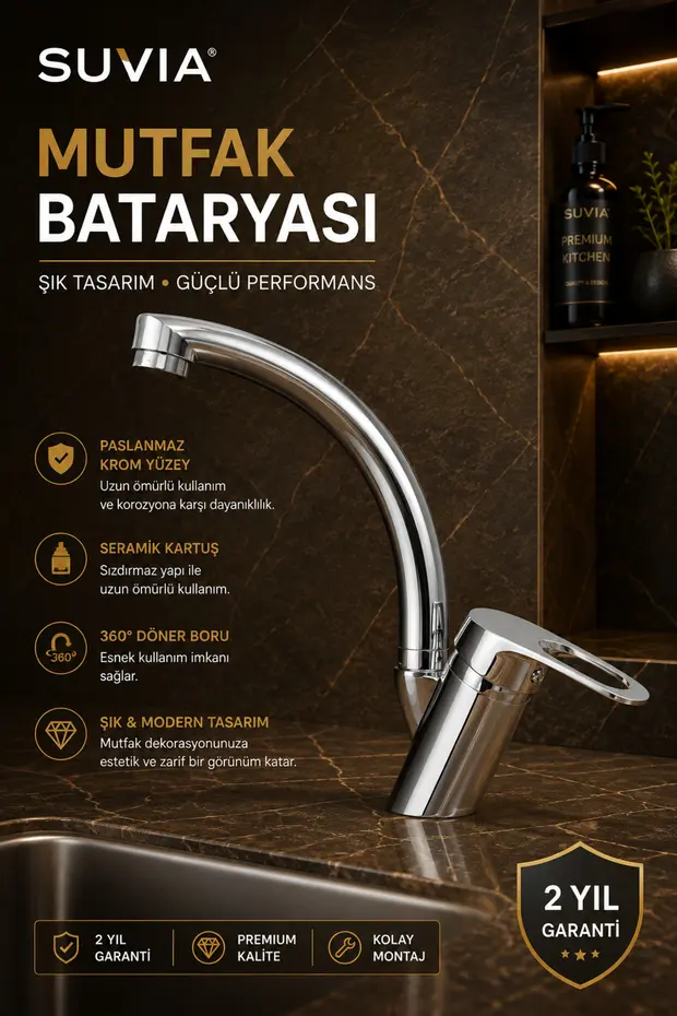 Armatür Seti 4'lü Banyo Bataryası Yağmurlama Duş Seti Lavabo Ve Mutfak Bataryası Krom