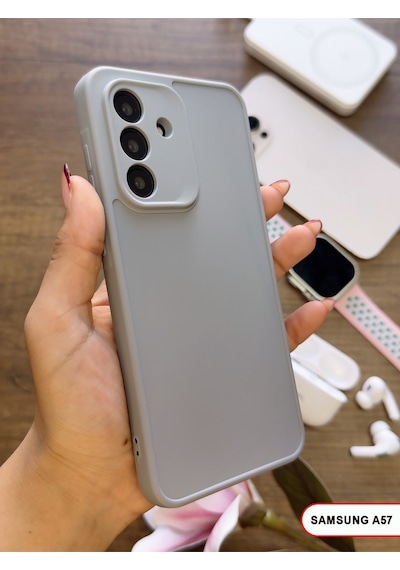 Samsung Galaxy A57 Uyumlu Kamera Korumalı Darbeye Dayanıklı Renk Atmayan Keep Silikon Kılıf Gri