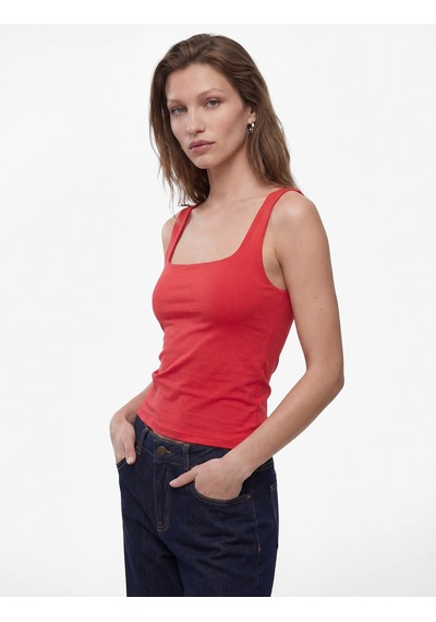 Koton Slim Fit Yuvarlak Yaka Kolsuz Top Kırmızı 6sak10291ek