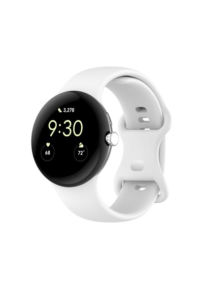 Caseonn Google Pixel Watch 4 45mm Kordon Esnek Spor Silikon Kayış Beyaz
