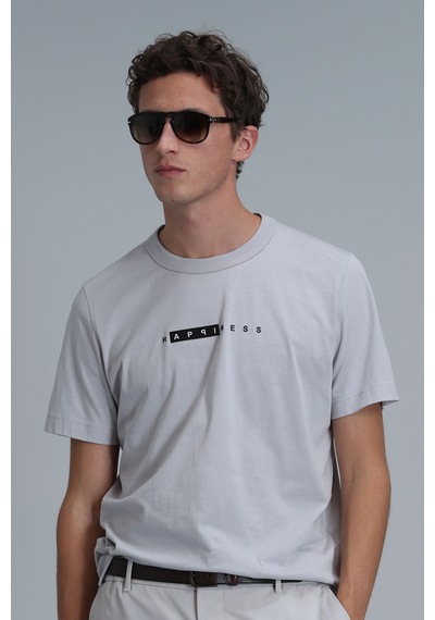 Lufian Kane Modern Grafik T- Shirt Taş Taş 111020206100190 Taş