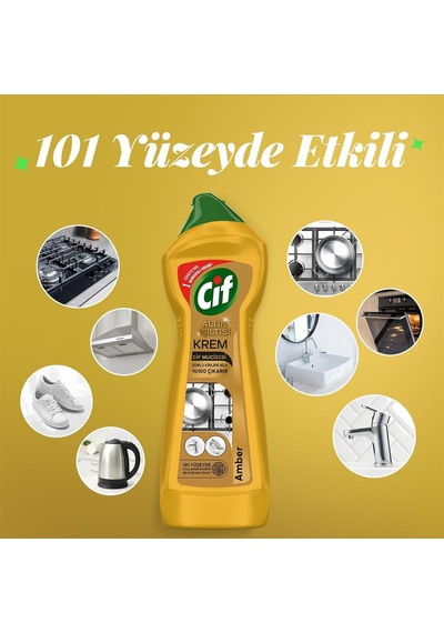Cif Krem Yüzey Temizleyici Altın Işıltısı Amber Kokulu 750 Ml Diğer