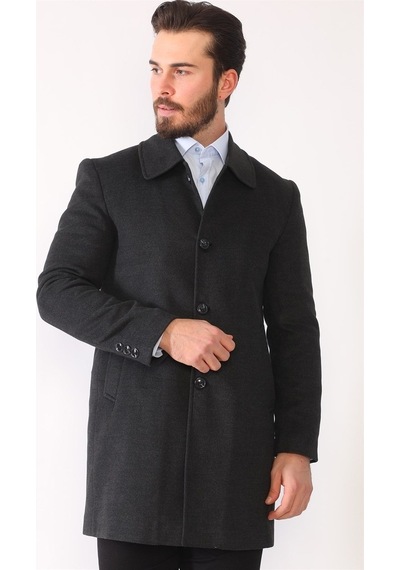 Plt8364 Dewberry Erkek Palto-Antrasit