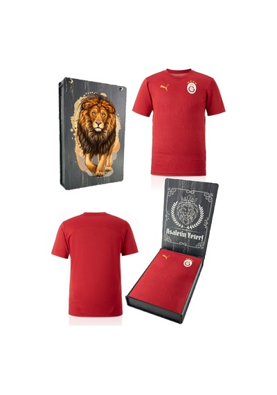 Galatasaray Lisanslı Sıfır Yaka Kırmızı A Takım Antrenman T-shirt Gs Aslan Baskılı Hediyelik Ahşap Kutulu Kırmızı - Gri Galatasaray Lisanslı Sıfır Yaka Kırmızı A Takım Antrenman T-shirt Gs Aslan Baskılı Hediyelik Ahşap Kutulu Kırmızı - Gri