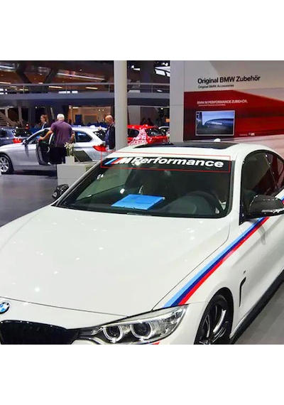 Bmw M Performance Logo Ön Cam Güneşlik Oto Sticker Etiket 1 Adet 130 X 11 Cm