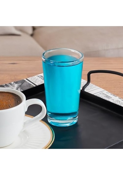 Glass 6591 Meşrubat Kahve Yanı Bardağı Sunumluk 6 Adet 100cc Meşrubat Bardak Açık Kırmızı