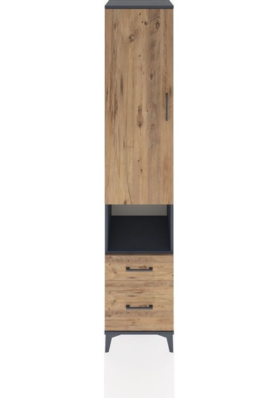 Hyperion Dolap 3 Raflı 2 Çekmeceli Tek Askılı 44x44x221 Antrasit-çam Antrasit Hyperion Dolap 3 Raflı 2 Çekmeceli Tek Askılı 44x44x221 Antrasit-çam Antrasit