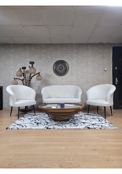 Zafir Teddy Takım Siyah Boyalı Sivriltme Ayak Çay Seti Koltuk - Berjer , Balkon, Salon, Ofis Krem Zafir Teddy Takım Siyah Boyalı Sivriltme Ayak Çay Seti Koltuk - Berjer , Balkon, Salon, Ofis Krem