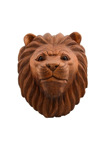 Maun Ağacı Aslan Kafası El Yapımı Duvar Dekoru Biblo 40cm
