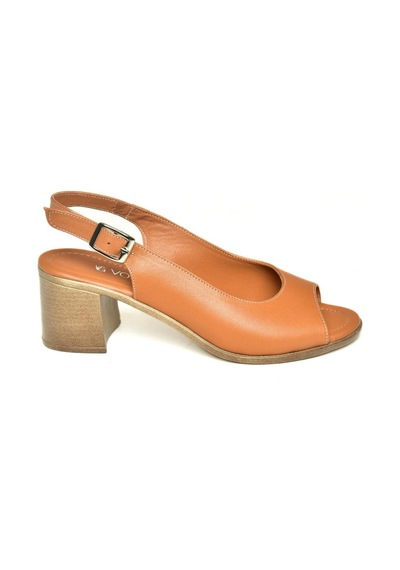 Fox Shoes P555454003 Taba Hakiki Deri Kalın Topuklu Kadın Sandalet Taba-hakiki Deri Taba