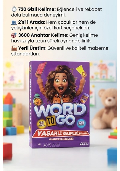 Word To Go 720 Gizli Kelimeli 3600 Anahtar Kelimeli 260 Kartlı Eğitici 4+ Kişilik Aile Kutu Oyunu