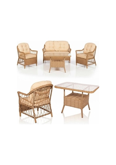 Dora Garden Home Inci 2+1+1 Rattan Bahçe Takımı Masalı Kahverengi Siyahçizgili Dora Garden Home Inci 2+1+1 Rattan Bahçe Takımı Masalı Kahverengi Siyahçizgili
