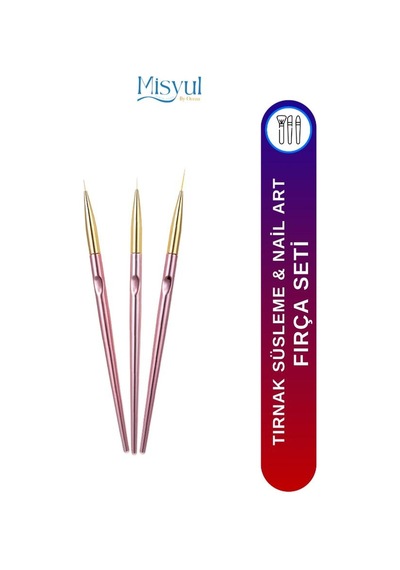 Misyul Tırnak Desen Fırçası 3'lü Pembe Mıs-2184