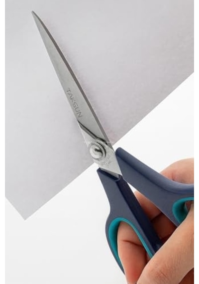 Taksun Paslanmaz Çelik Makas, C2009m, Keskin Bıçak, Ofis, Okul Kullanımı, Çok Amaçlı, Dayanıklı Vidalı Yapı, Ergonomik, Hassas Kağıt, Karton, Kumaş Kesimi, Profesyonel Makas, 8,5"