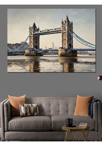 Ahşap Tablo Londra Tower Bridge Şehir Manzarası