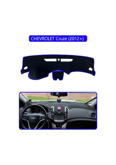 Chevrolet Cruze 2012+ Torpido Koruma Halısı Mavi Kenar