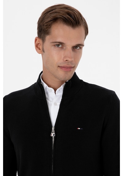 U.S. Polo Assn. Erkek Slim Fit Siyah Basic Triko Hırka 50313688-VR046