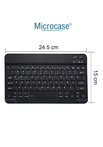 Microcase Samsung Active 4 Pro / Active 5 Pro 10.1'' Tablet Uyumlu Tablet Çanta+türkçe Bluetooth Klavye +mouse+ Standı Al4383 Lacivert Diğer