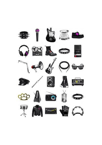 30 Adet Punk Rock Müzik Sticker Seti - Laptop, Kaykay Ve Kılıf İçin Çok Renkli