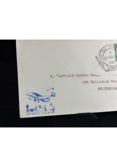 Uçak Postası Air Mail 12 May 1934 Yılı Air Post Exhibition London Özel Gün Damgalı Zarf