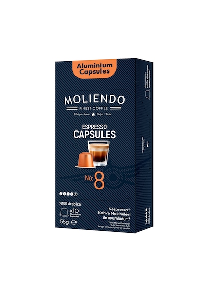 Moliendo No:8 Nespresso Uyumlu Alüminyum Kapsül Kahve 10'lu