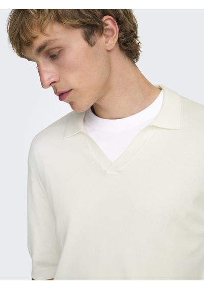 Only & Sons Onswyler Lıfe Rlx 12 Ss Splıt Knıt Noos Erkek Beyaz Kazak - 22036158