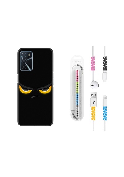 Oppo A16 Kılıf Kablo Koruyuculu Black Eyes 1644