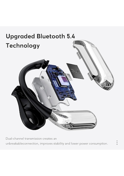 Ultra Açık Kulak Kulaklık Kablosuz Bluetooth - Açık Hava Ergonomik Fit Kemik İletim Kulakiçi Kulaklıklar, Su Ge