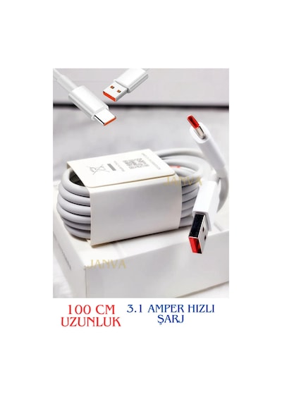 Xıaomi Type-c Android Uyumlu Hızlı Şarj Kablosu 100 Cm 3.1 A Redmi K30 K40 Pro Poco Mi 9 11 10 Pro