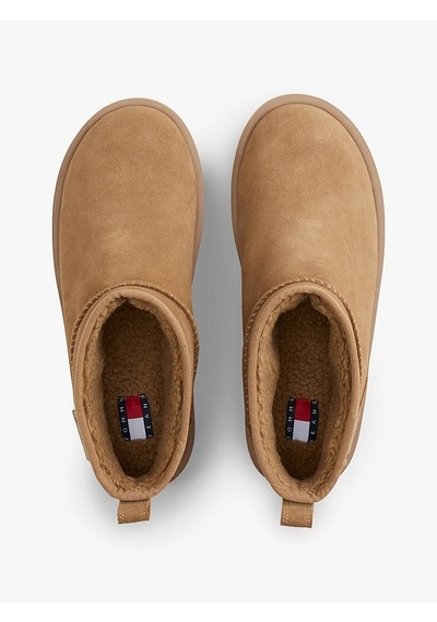 Tommy Hilfiger Tjw Flatform Snow Boot Suede Kadın Yeşil Bot - En0en02841