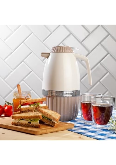 Hause 2 Litre Cam Termos-bej Açık Beyaz